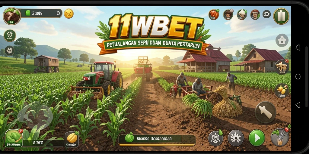 Screenshot gameplay 11WBET dengan aktivitas bertani yang menarik.