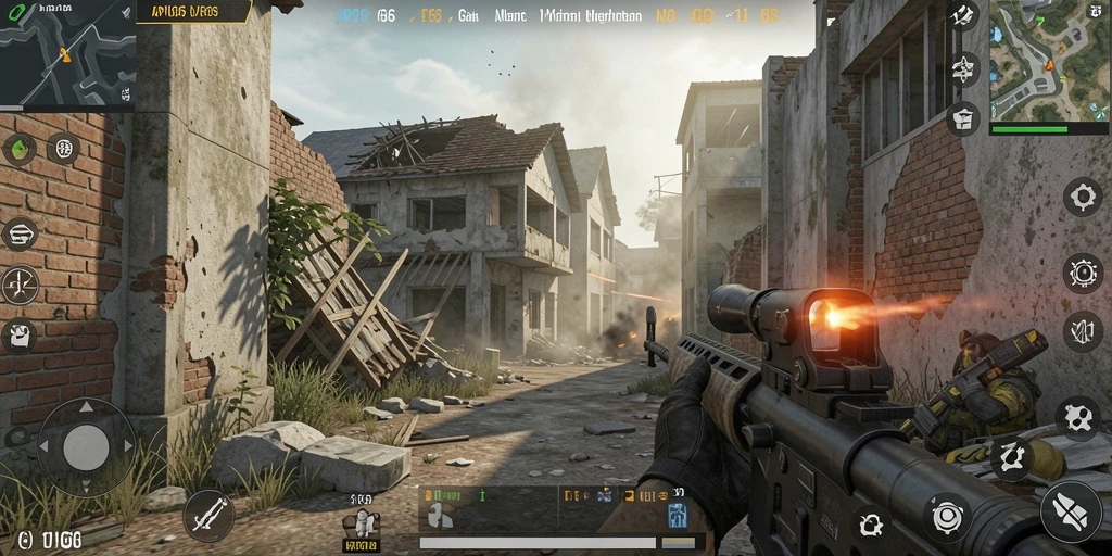 Screenshot utama API66 menampilkan aksi intens gameplay FPS.