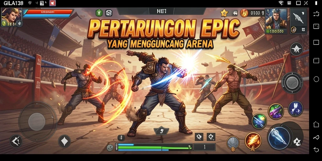 Tangkapan layar dari gameplay GILA138 yang seru di arena pertarungan.
