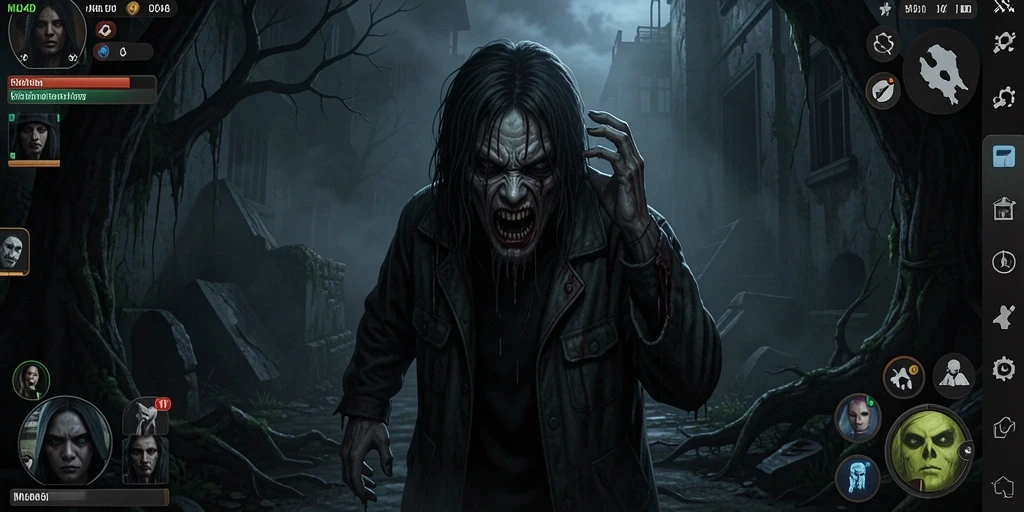 Screenshot gameplay <strong>MILO4D</strong> menunjukkan suasana kegelapan dan ketegangan yang mendalam.