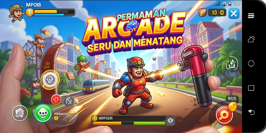 Tangkapan layar MPO08 menampilkan aksi seru dalam permainan Arcade.