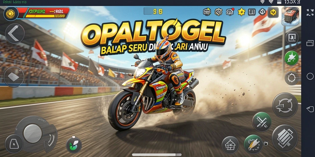 Screenshot OPALTOGEL menampilkan aksi balap seru dan trek menantang.