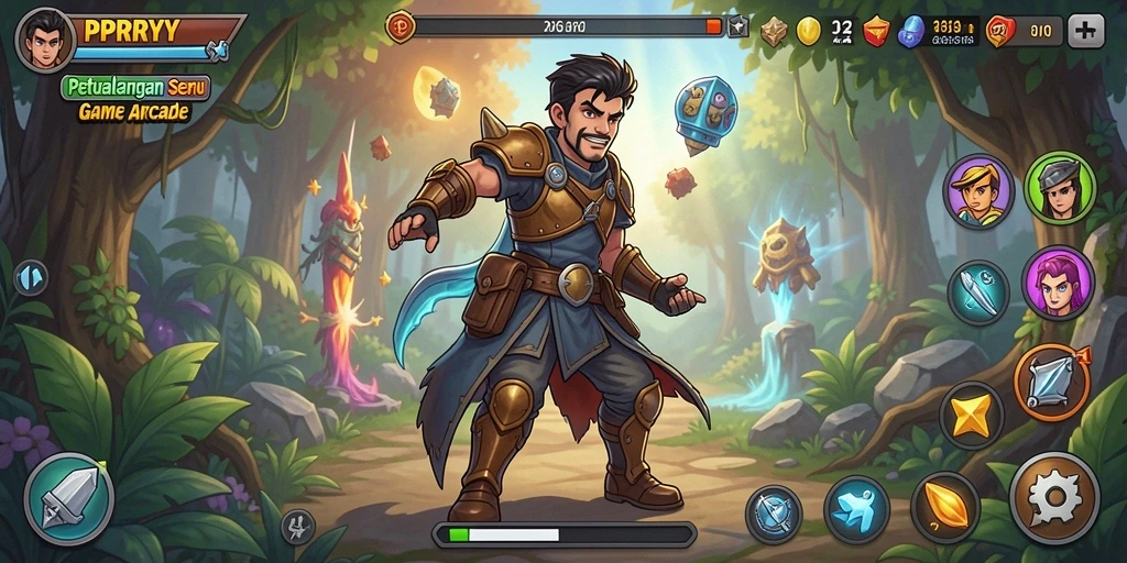 Screenshot PPRRYY menunjukkan aksi seru dalam gameplay Arcade.
