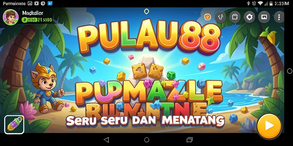 Screenshot PULAU88 menampilkan gameplay Puzzle yang seru dan penuh warna.
