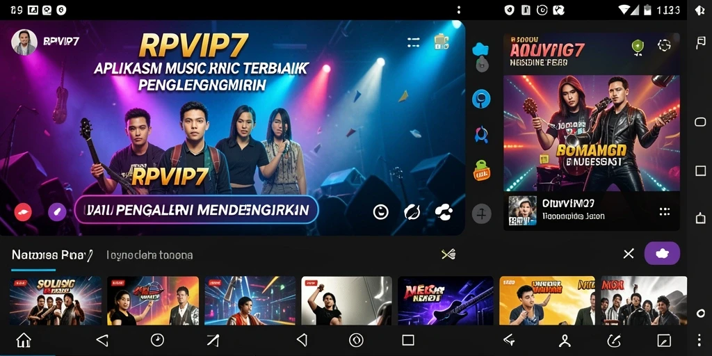 Tampilan gameplay RPVIP7 dengan antarmuka musik yang menarik.