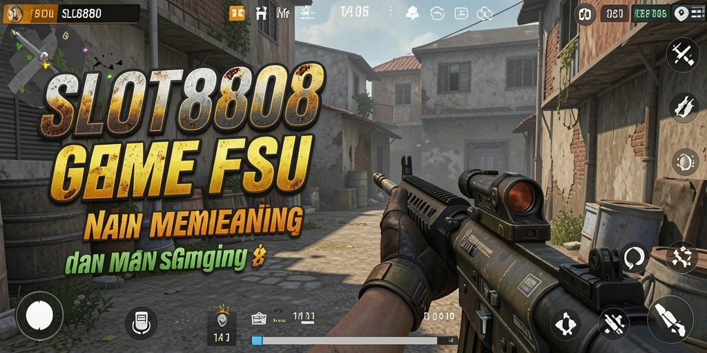 Tampilan gameplay menegangkan di SLOT8808 dengan aksi FPS yang intens.