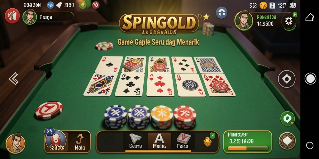 Tampilan permainan Gaple di SPINGOLD yang seru dan interaktif.