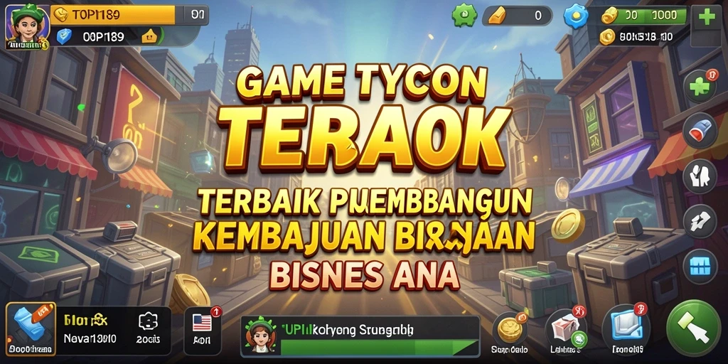 Screenshot utama TOPI189 menunjukkan gameplay seru membangun bisnis.